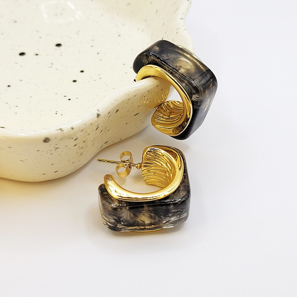 Retro stiliaus pusmėnulio formos auskarai