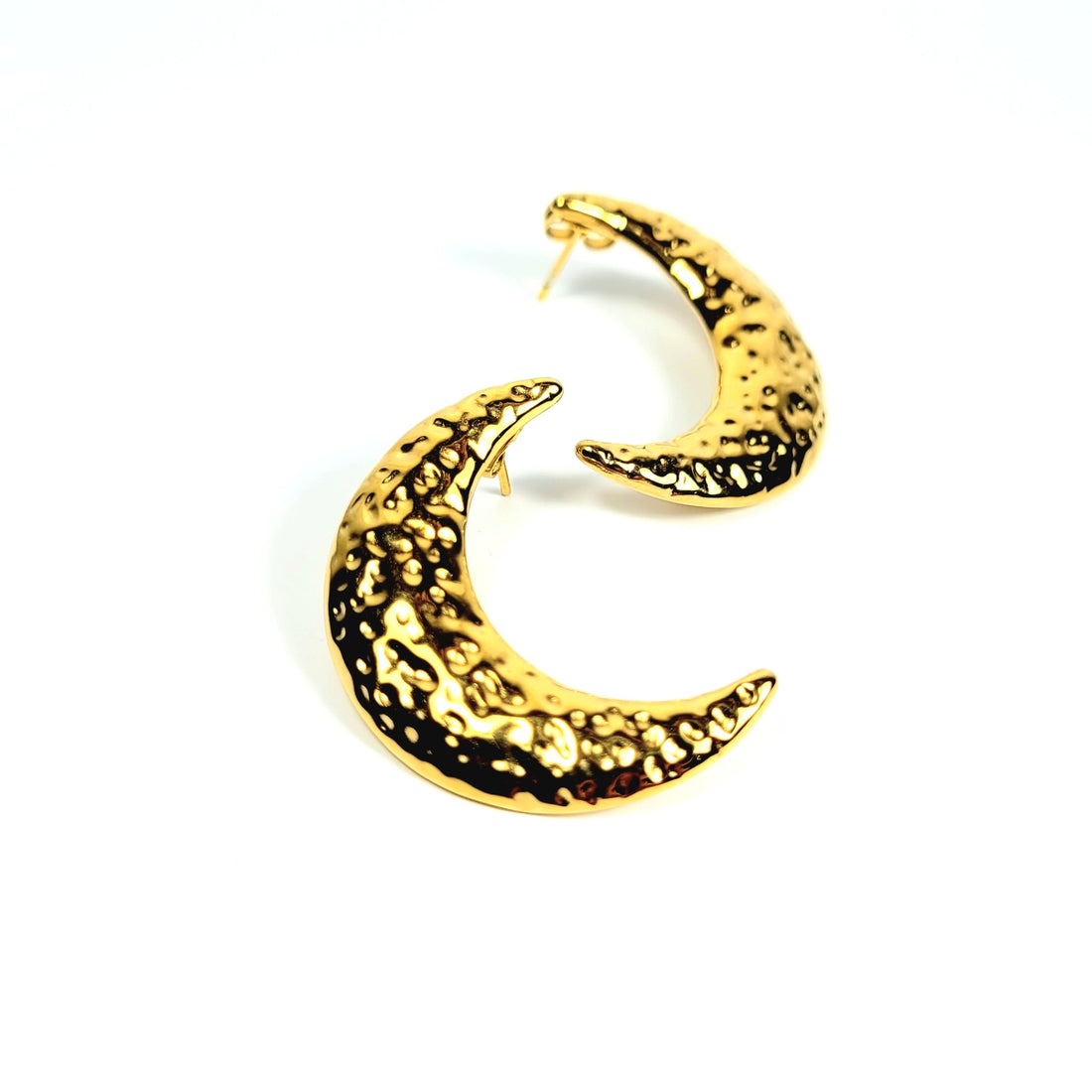 Aukso spalvos mėnulio formos auskarai