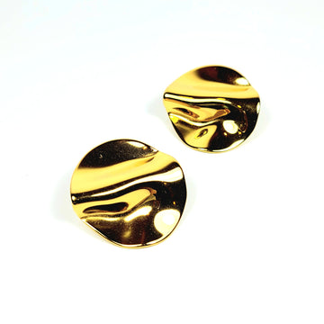 Aukso spalvos bangos formos auskarai