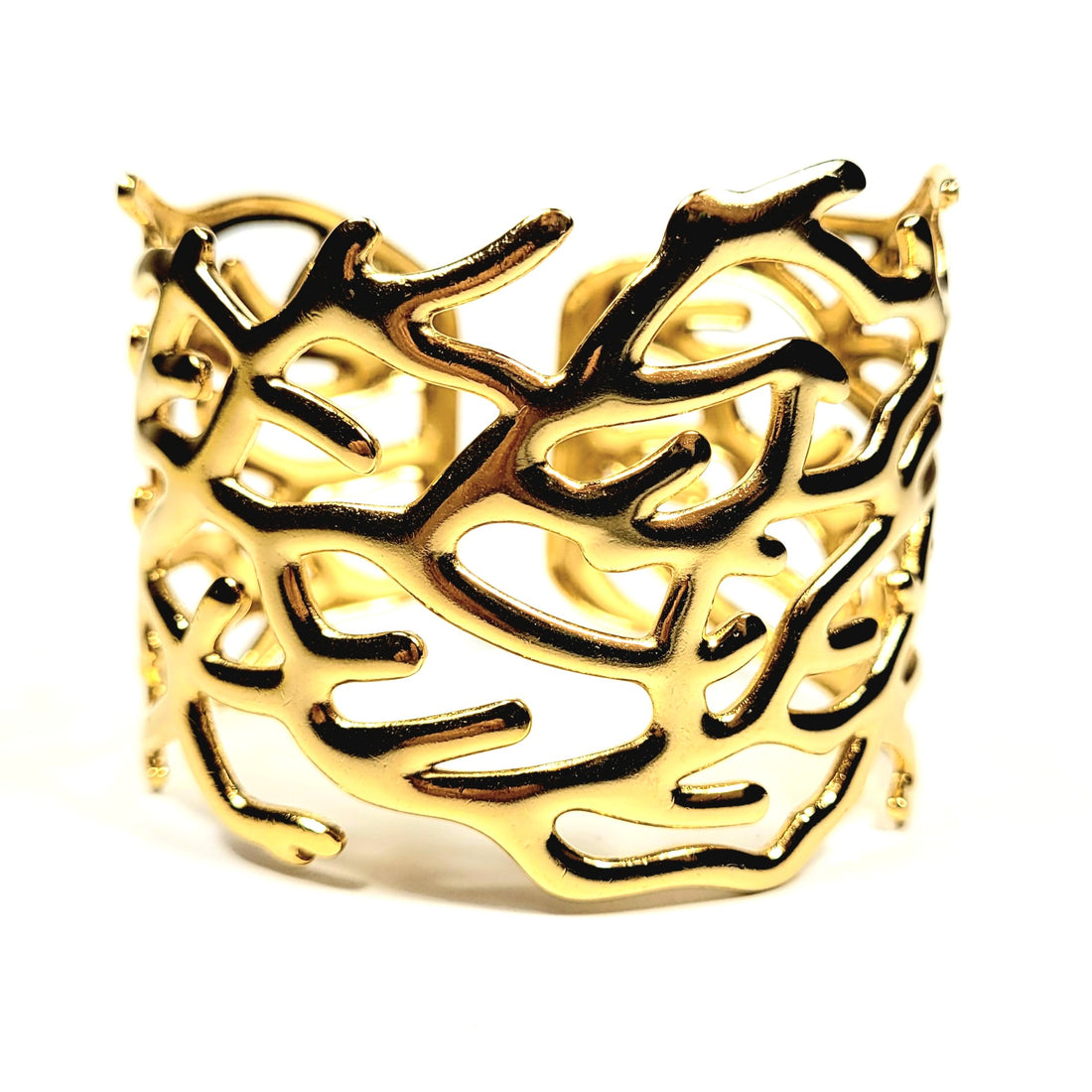 Aukso spalvos standi šakų motyvo apyrankė