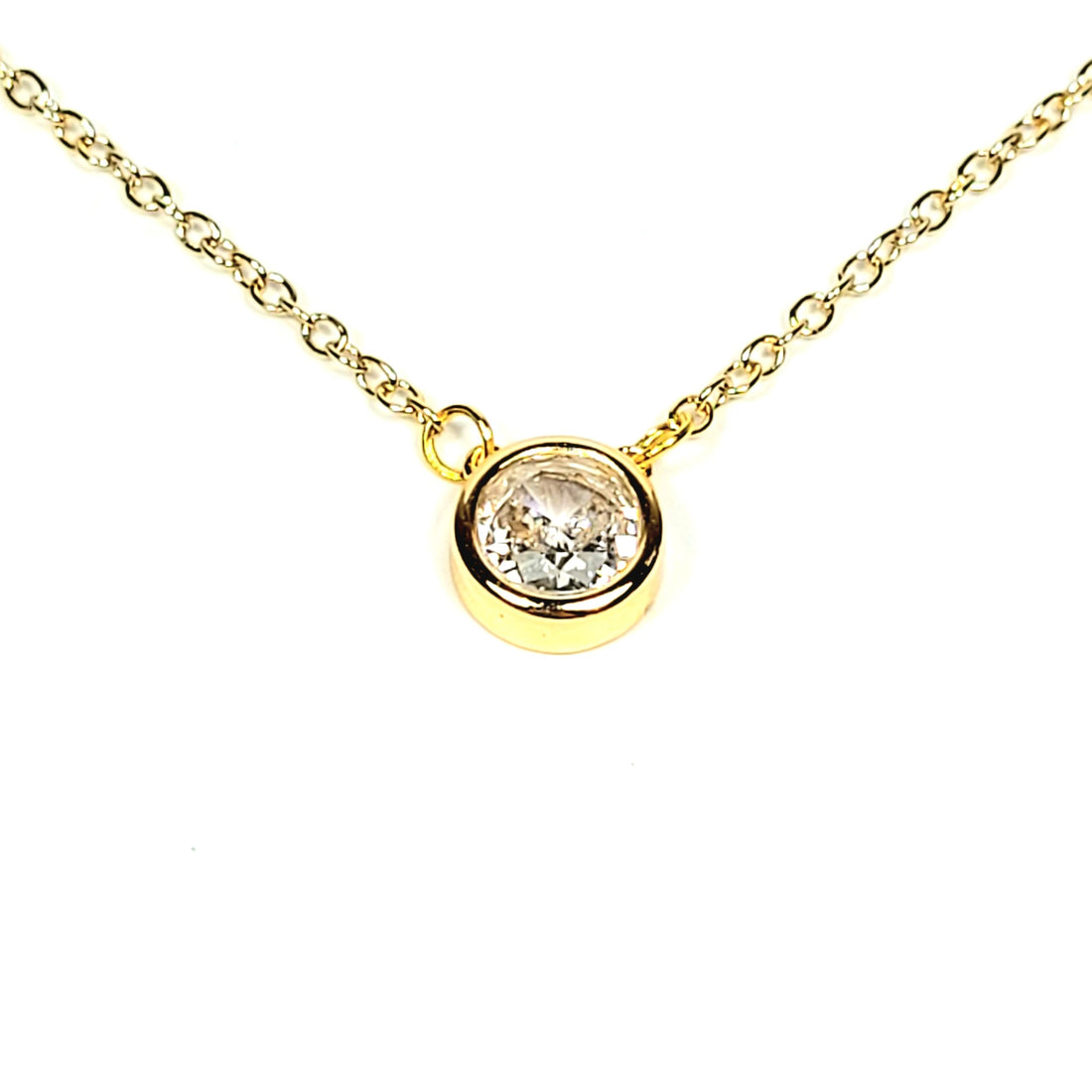 Plona minimalistinė grandinėlė su apvaliu cirkoniu