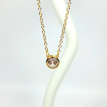 Plona minimalistinė grandinėlė su apvaliu cirkoniu