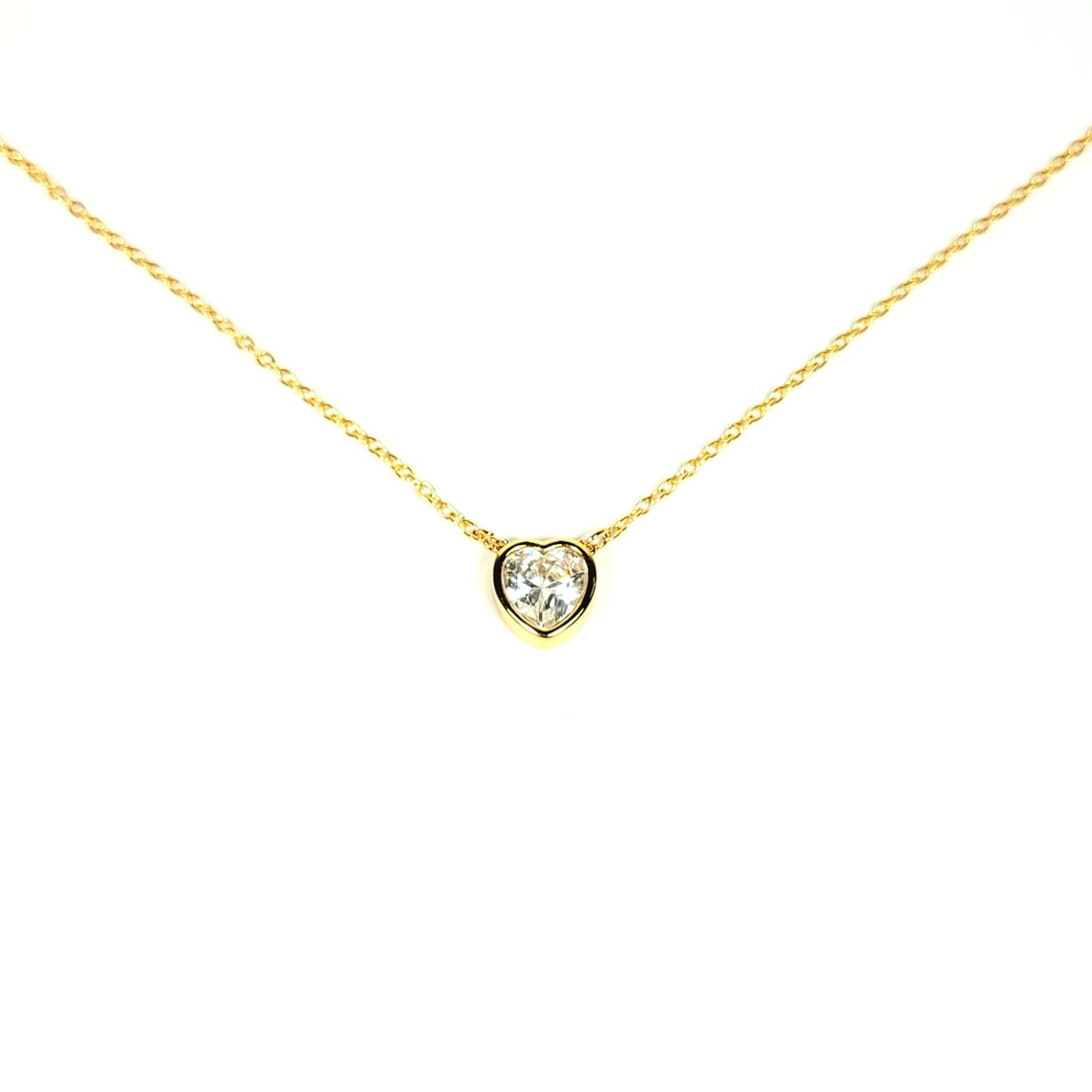 Plona minimalistinė grandinėlė su širdelės formos cirkoniu
