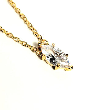 Plona minimalistinė grandinėlė su pailgos formos cirkoniu