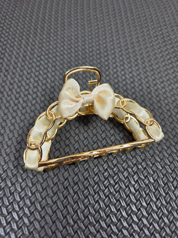 Metalinis plaukų segtukas-krabas su kaspinu