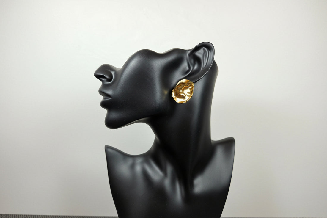 Lamdytos formos paauksuoti auskarai iš nerūdijančio plieno