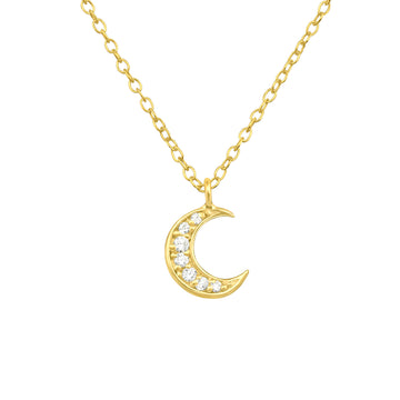 „Golden Moon“ 925 prabos sidabro kaklo grandinėlė su cirkoniais