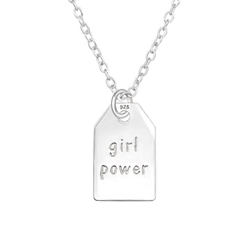 925 sidabro vėrinys su plokštele "GIRL POWER"