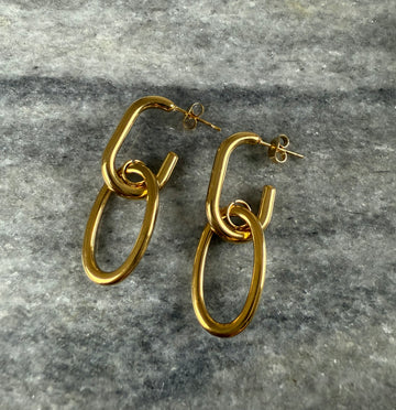 Auskarai iš dviejų kilpučių