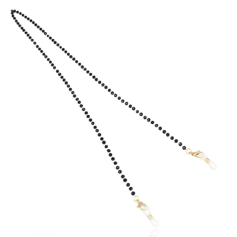 Akinių grandinėlė su juodais karoliukais