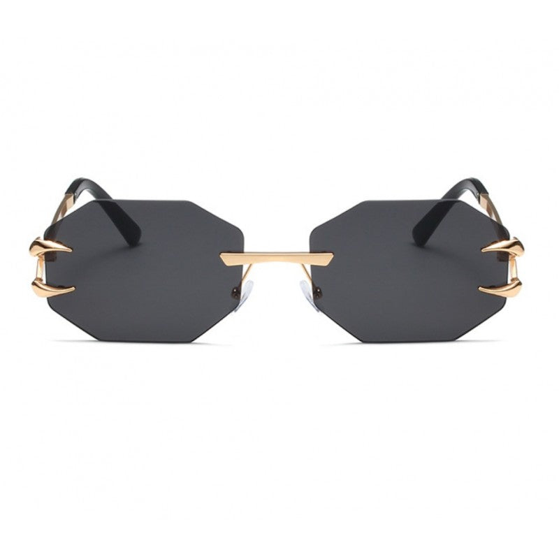 Juodi saulės akiniai be rėmelio