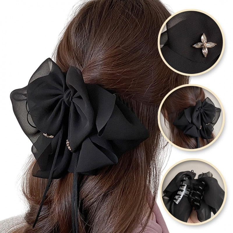 plaukų segtukas kaspinas juodas