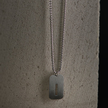 Sidabro spalvos pakabukas I raidė su grandinėle, 70 cm