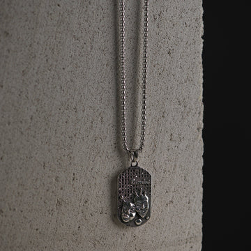 Sidabro spalvos 70cm kaklo papuošalas su dvynių zodiaku