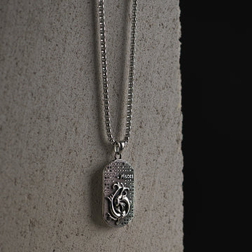 Sidabro spalvos 70cm kaklo papuošalas su žuvų zodiaku